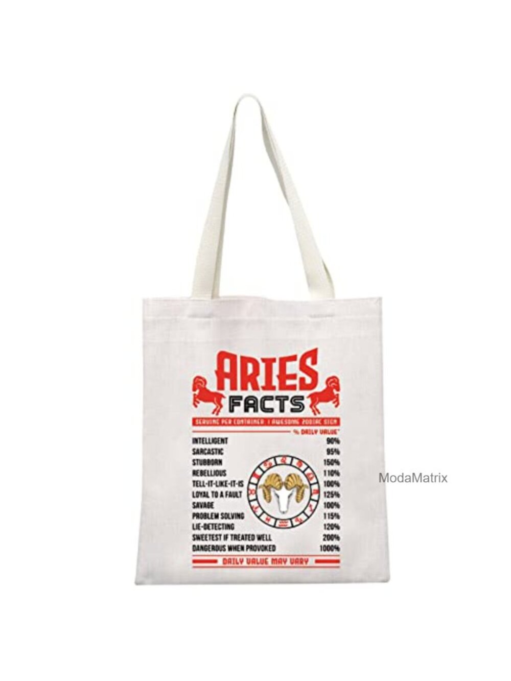 Canvas Zodiac Constellation Tote Bag Astrology Horoscope Large Travel Shopper